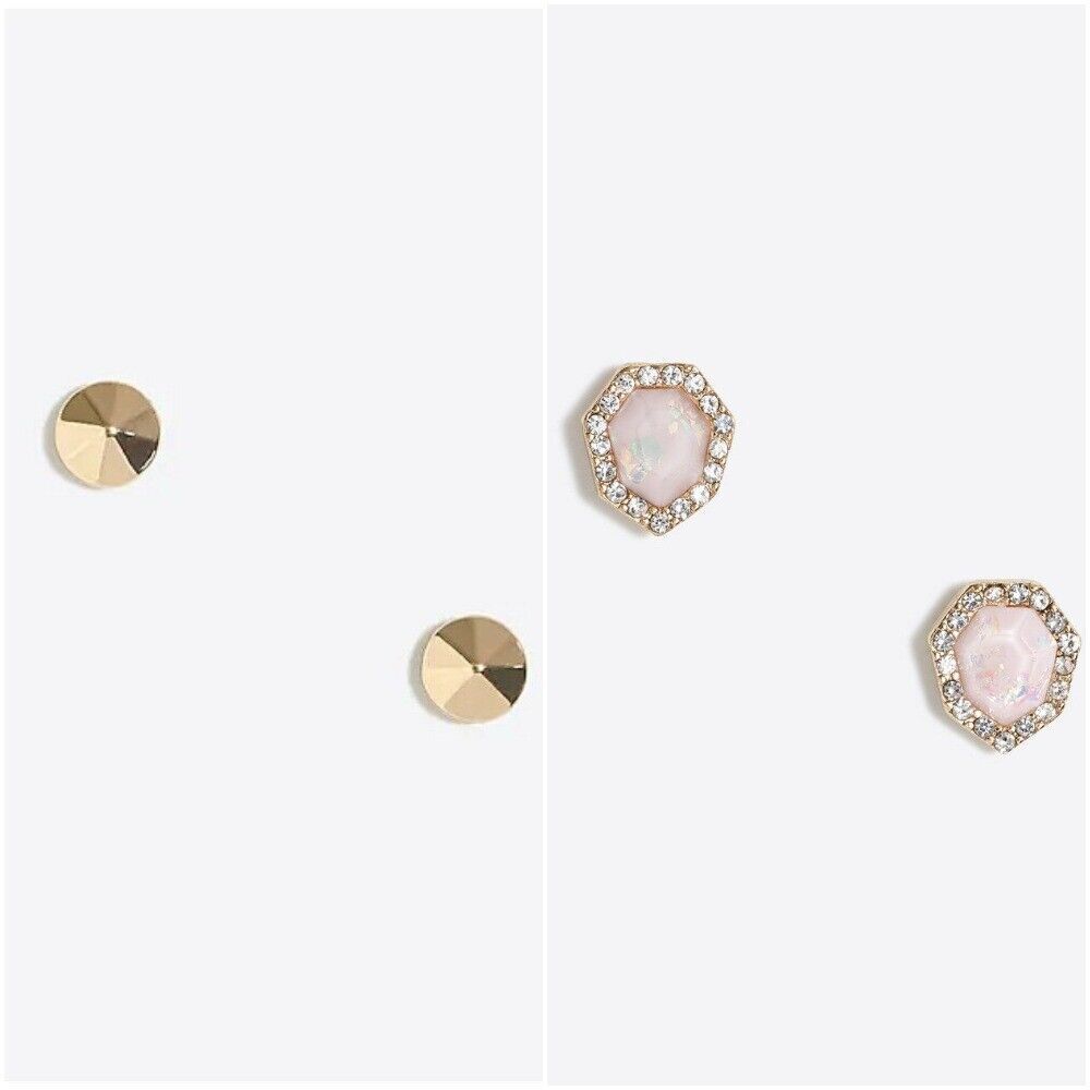 J.Crew Factory Women's Golden stud earring NWT 22.50 Irridescent Stud Earrings